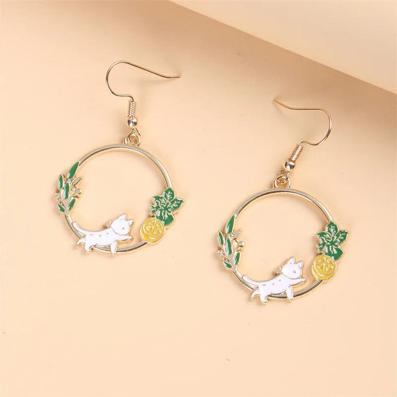 1 Pair Cute Kitten Drop Hook Earrings